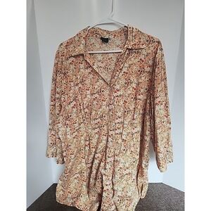 basic editions womens Button tops 3xl Floral